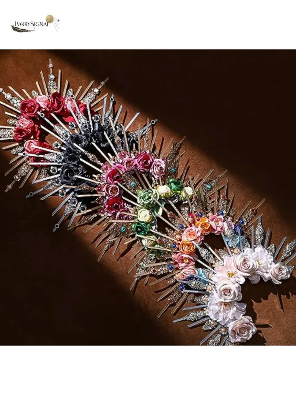 Handmade Halo Crown Flower Headpiece for Women Renfaire Woodland